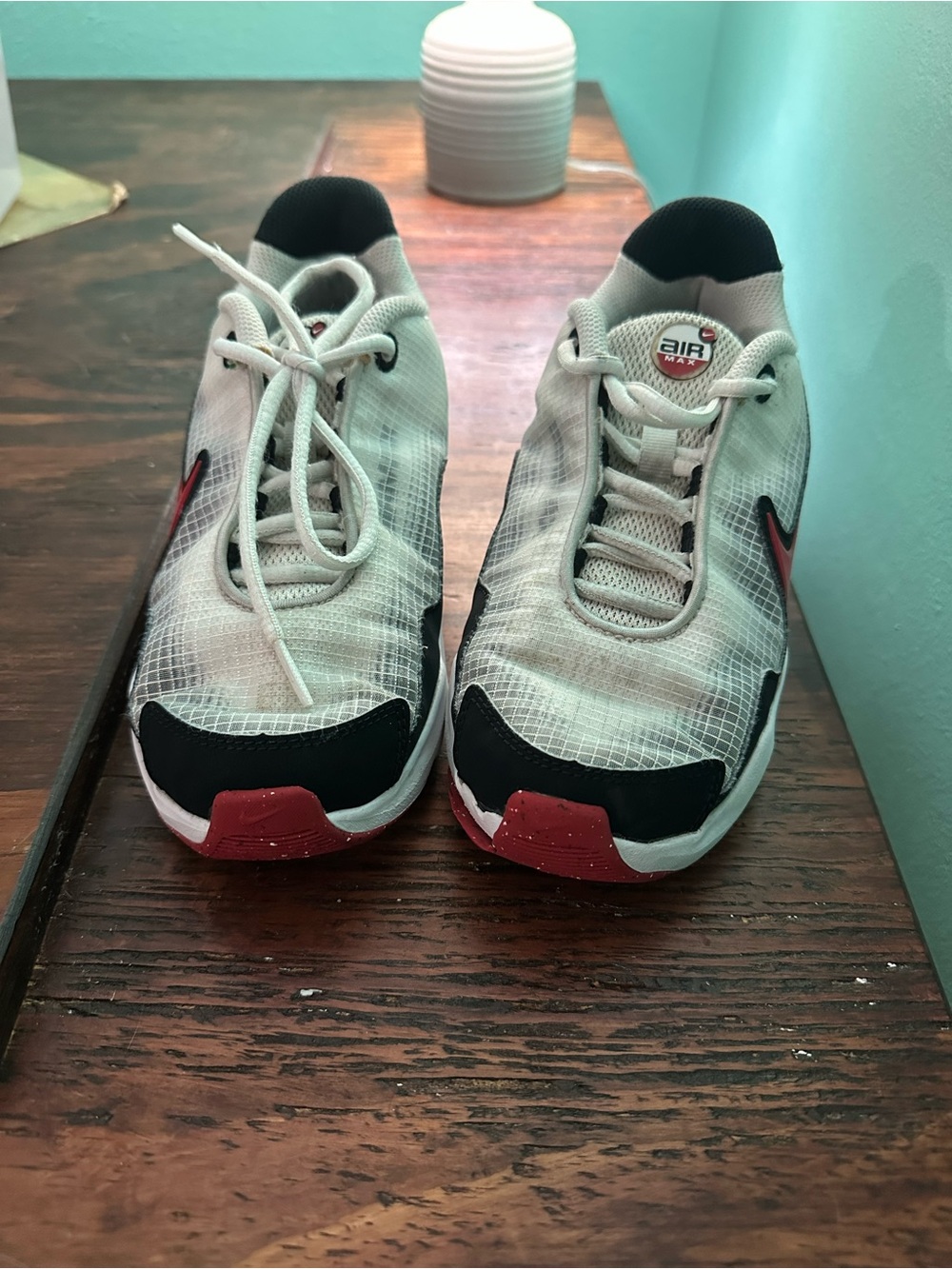 Nike Kids White Black Red Air Max Sneakers
